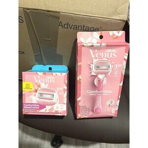 Gillette Venus ComfortGlide White Tea Scent Razor 3-Blade + 6 refills cartridges